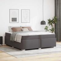 Bedframe Grijs 180 x 200 cm Kunstleer