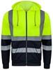 Korntex KX422 Hi-Vis Workwear Hooded Sweat-Jacket Galway - Signal Yellow/Navy - L