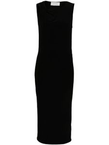 Sportmax robe mi-longue à encolure asymétrique - Noir