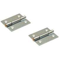 Scharnier - 2x stuks - 2,5 x 2,2 x 0,8 cm - verzinkt - rechte hoeken - standaardscharnieren