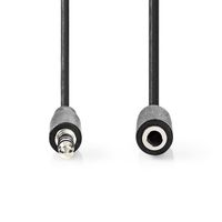 Stereo-Audiokabel | 3,5 mm Male | 3,5 mm Female | Vernikkeld | 10.0 m | Rond | Zwart | Label - thumbnail