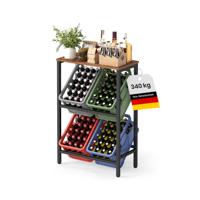 Metalen flessenrek voor stevige opslag van drankkratten, 40 x 70,4 x 117,3 cm
