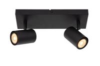 Lucide AMIGO - Plafondspot - 2xGU10 - Zwart Lucide AMIGO - Plafondspot - 2xGU10 - Zwart