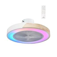 CristalRecord Plafondventilator Corpi Ø 50 cm RGB hout wit - thumbnail