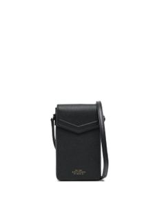 Smythson pochette pour smartphone en cuir - Noir