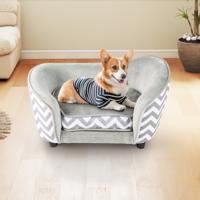 Kattenbed met Zacht Gevoerd Kussen & Wasbare Hoes Hondenbank Kattenbank Grijs