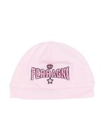 Chiara Ferragni Kids bonnet à logo brodé - Rose