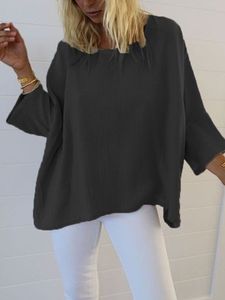 Casual 3/4 Sleeve Round Neck Top