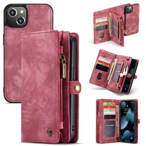 Caseme - vintage 2 in 1 portemonnee hoes - iPhone 13 - Rood