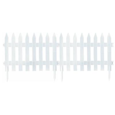 Tuinhekjes/borderranden - 21x stuks - kunststof - 1050 cm - wit - tuinafscheiding - 60 x 40 cm