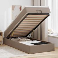 Ottoman bed met matras 90x190cm kunstleer cappuccinokleurig