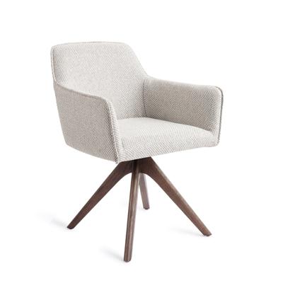Jesper Home Eetkamerstoel 'Hofu' Revolve Oak Walnut, kleur Checkers Charm