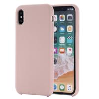Vier hoeken volledige dekking vloeibare silicone beschermende case terug cover voor iPhone XS Max 6 5 inch (lichtroze)