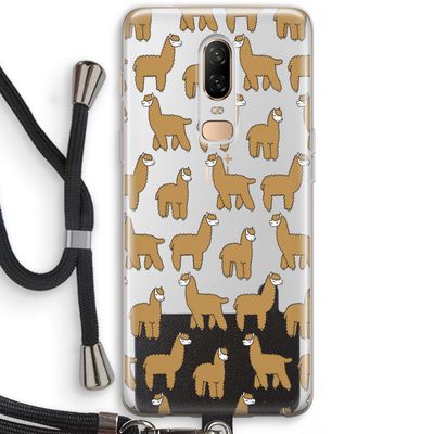 Alpacas: OnePlus 6 Transparant Hoesje met koord