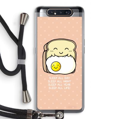 Sleep All Day: Samsung Galaxy A80 Transparant Hoesje met koord