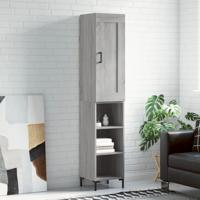 Hoge kast 34,5x34x180 cm bewerkt hout grijs sonoma eikenkleurig