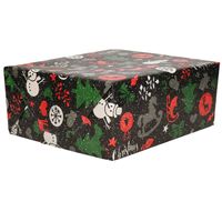 3x Rollen Kerst inpakpapier/cadeaupapier zwart 2,5 x 0,7 meter