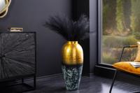 Handgemaakte decoratieve vaas ORIENT L 60cm goudkleurig metaal met gepatineerd gehamerd design - 44874