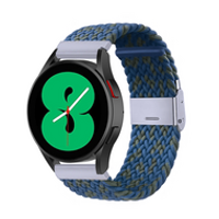 Braided nylon bandje - Blauw / groen gemêleerd - Samsung Galaxy Watch 3 - 41mm