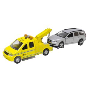 Kids Globe Traffic afsleepwagen met Volvo met licht en geluid - metaal