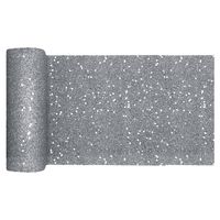 Kerst thema tafelloper op rol - zilver glitter - smal 18 x 500 cm - polyester