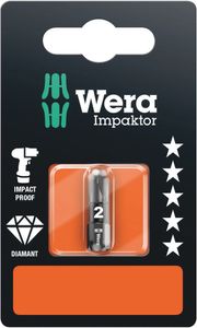 Wera 855/1 IMP DC SB Impaktor Bits, PZ 2 x 25 mm - 1 stuk(s) - 05073921001