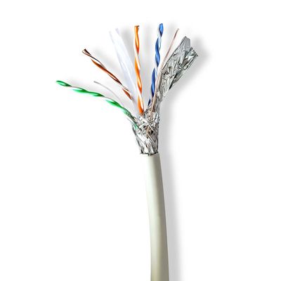 Nedis Netwerk Kabel Rol | CAT6a | Solid | S/FTP | Koper | 100.0 m | Binnenshuis | Rond | LSZH | Grijs | Gift Box - CCBG8538GY100S