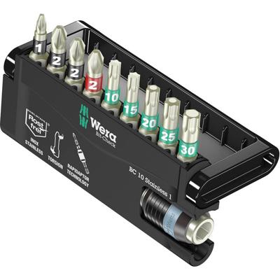 Wera BC 10/9 05071110001 Bitset 10-delig Plat, Kruiskop Phillips, Kruiskop Pozidriv, Binnen-Torx