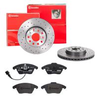 Remmenset, remschijf BREMBO, Remschijftype: Geperforeerd / Geventileerd, Inbouwplaats: Vooras, u.a. für Seat, VW, Skoda, Audi