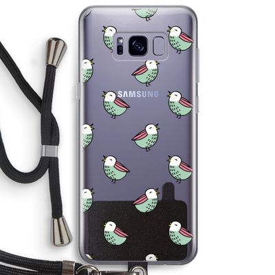 Vogeltjes: Samsung Galaxy S8 Plus Transparant Hoesje met koord