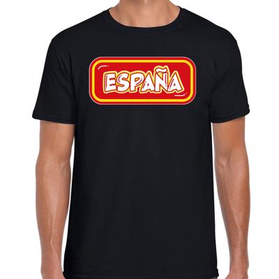 Verkleed T-shirt voor heren - Spanje - zwart - voetbal supporter - themafeest