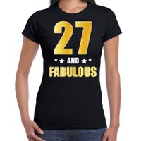 27 and fabulous verjaardag cadeau shirt / kleding 27 jaar zwart met goud voor dames 2XL  -
