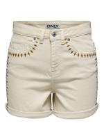 Only Onljosephine Stret Emb Shorts Azg Dnm Cs Korte Broeken Ecru Emb