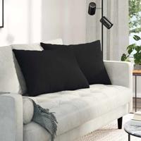 VidaXL Sofa kussens 2 stuks zwart 70 x 50 cm stof