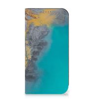 iPhone 15 Pro Max Standcase Marble Blue Gold - thumbnail