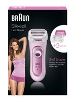 Braun Silk-épil Lady Shaver 5-360 Roze - 3in1 Elek Scheerapparaat, Trimmer En Scrubsysteem Met Snoer - thumbnail