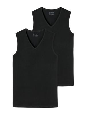 Schiesser - 95-5 - Tanktop V-neck - 2-pack - zwart, Maat:S