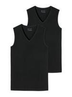 Schiesser - 95-5 - Tanktop V-neck - 2-pack - zwart, Maat:S