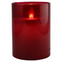 LED kaars wax glas 10cm tango rood - Magic Flame - thumbnail