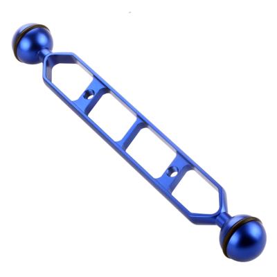 PULUZ 9 0 inch 22 9 cm aluminium dubbele ballen arm voor onderwater toorts/video licht (blauw)