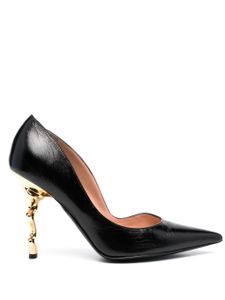 Moschino escarpins en cuir à talon biseauté 105 mm - Noir