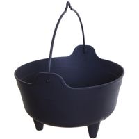 Heksenketel/kookpot - zwart - 9 liter - kunststof - D37 x 25 cm   -