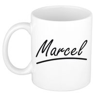 Marcel voornaam kado beker / mok sierlijke letters - gepersonaliseerde mok met naam - Naam mokken