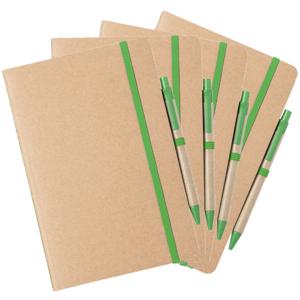 Notitieboekje/opschrijfboekje A5 - Set van 4x stuks - Nature Line - 15 x 21 cm - 60 blanco paginas -