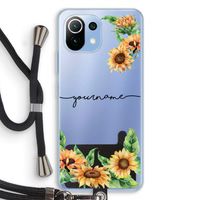 Zonnebloemen: Xiaomi Mi 11 Lite Transparant Hoesje met koord