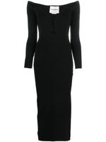 Roland Mouret robe longue à col v - Noir