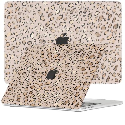 Lunso MacBook Air 15 inch M2/M3 (2023-2024) cover hoes - case - Leopard Rose Gold