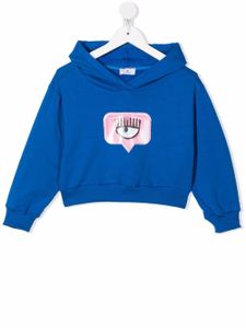 Chiara Ferragni Kids hoodie crop à imprimé graphique - Bleu