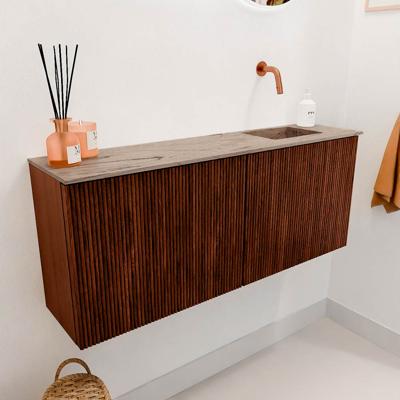 Toiletmeubel Mondiaz Joya Dlux | 100 cm | Meubelkleur Ruby | Faye wastafel Arena Wasbak Rechts | Zonder kraangat(en)