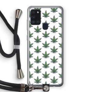 Weed: Samsung Galaxy A21s Transparant Hoesje met koord